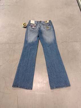 Baby Phat Vintage Y2K Embroidered Cat Logo Flare Jeans Size 13 NWT